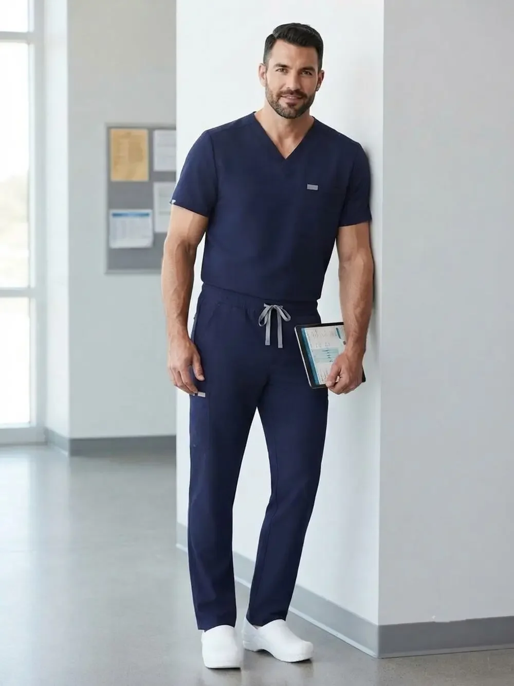 FIGS Pisco Technical Collection Scrub Pants Men XXL Tall Navy Blue Straight Leg